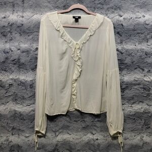 PAIGE Luciano Blouse Top Women's M White Preppy Academia Cottagecore Prairie